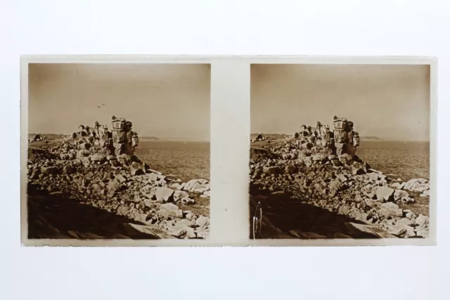 Bretagne France Photo Stereo 10n6 Plaque verre Vintage c1930