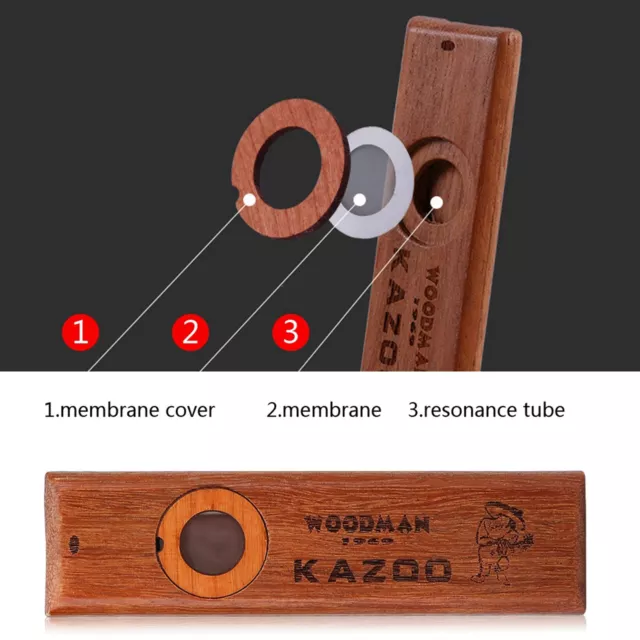Kazoo aus Holz Blasinstrument Lernspielzeug Flöten Geschenke für Kinder 3