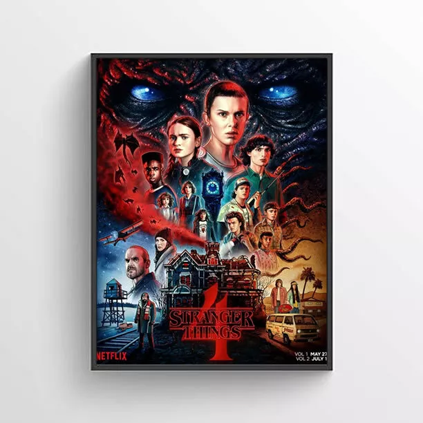 Stranger Things Season 4 2022 Movie Poster Wall Art A4 A3 A2