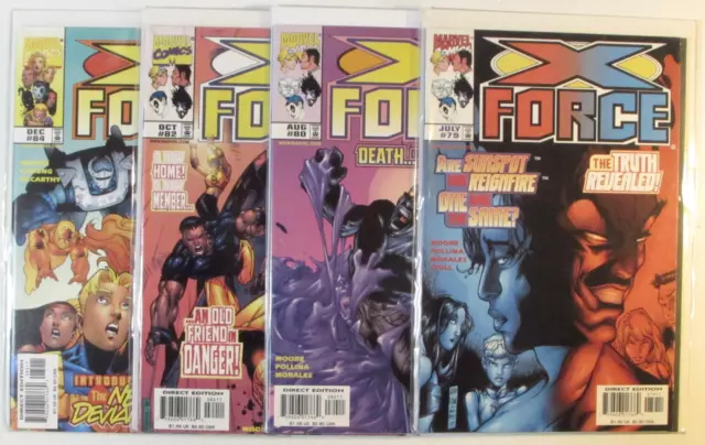 X-Force Lot of 4 #79,80,82,84 Marvel (1998) 1st Series Comic Books