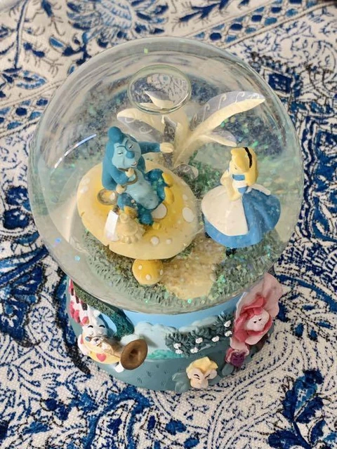 Disney Alice in Wonderland Limited Snow Globe Music Box Nocturne 5.3 in Enesco