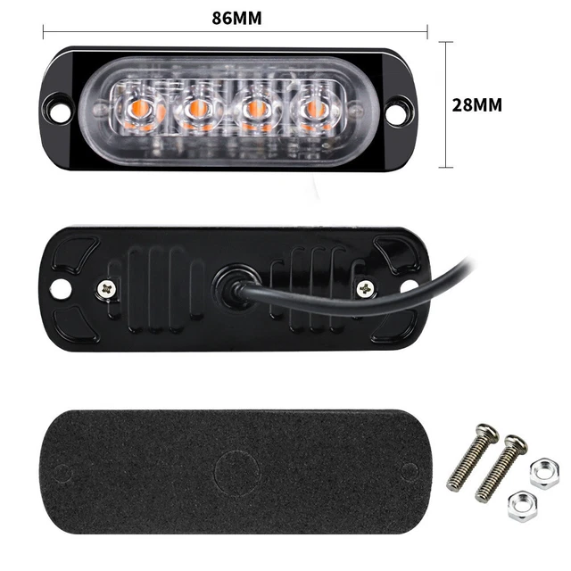 4 LED Car Truck Emergency Beacon Lights Hazard Flash Strobe Bar Warning