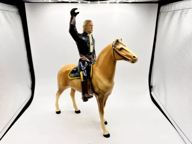 1950's Hartland Plastics General Custer Rider Figure & Horse Western Cowboy Toy