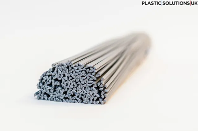HDPE Plastic welding rods (3mm) grey, 30 pcs /triangle/ PEHD polyethylene