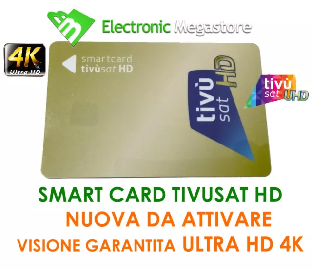 Smart Card Scheda Tessera Tivusat Hd Nuova Da Attivare, Versione Gold Hd