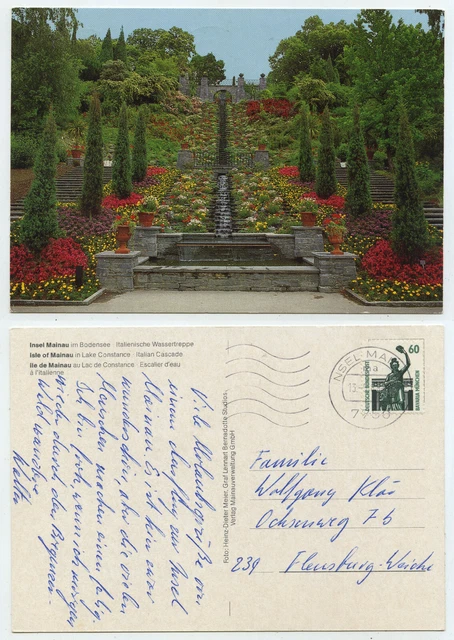 57938 - INSEL Mainau - Italienische Wassertreppe - AK, gelaufen 13.5. ...
