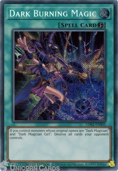 LDK2-ENS05 Dark Burning Magic Secret Rare Limited Edition Mint YuGiOh Card