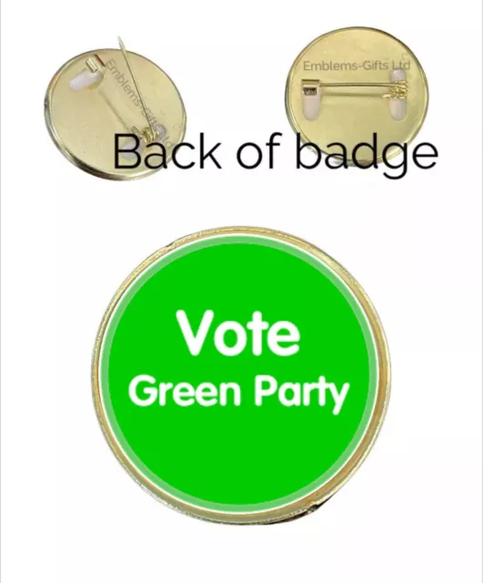 Vote Green Party Political Election 27mm Metal Lapel Pin Domed Badge