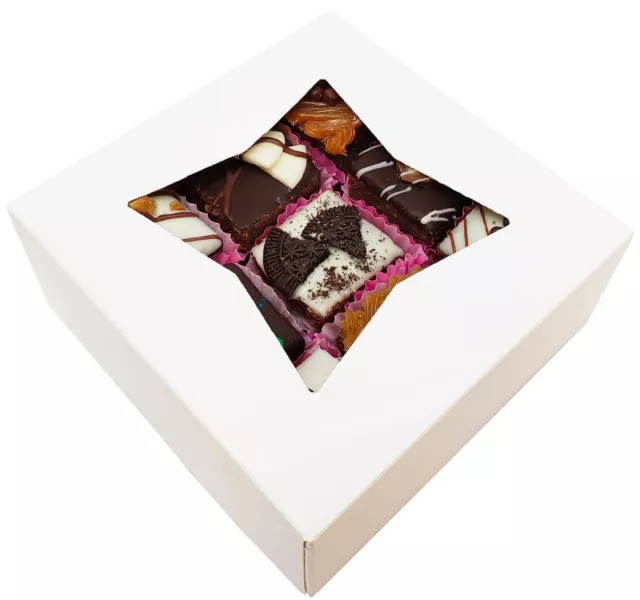 12 PCS White Bakery Boxes with Window 6x6x2.5 Inches Pastry Box, Treat Boxes ...