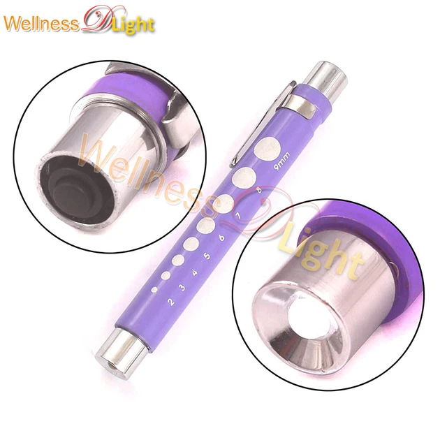 Pen Light, Nurse LED Penlight with Pupil Gauge for Nursing Student Doctor Purple