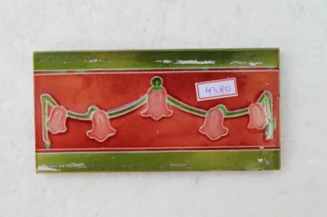 Japan antique art nouveau vintage majolica border tile c1900 Decorative NH4380 8