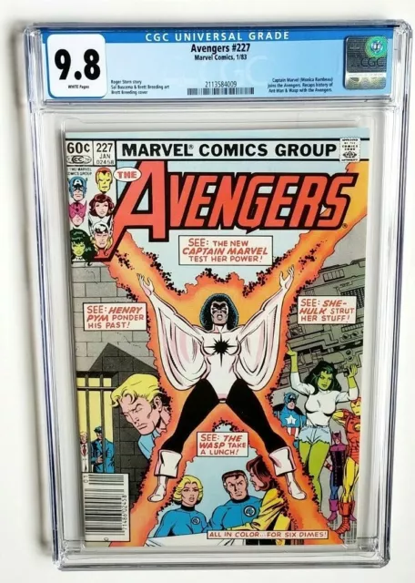 Avengers #227 Cgc 9.8 +Newsstand+ 1983 *Monica Rambeau Joins Avengers*