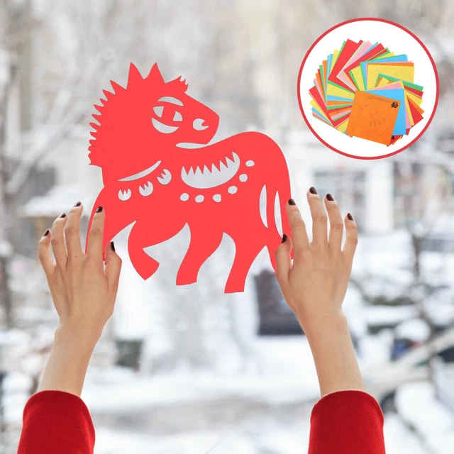 1 Satz Kids Paper-Cuts Kit Chinese Zodiac Kids Cut-Out-Papier Handgemachte