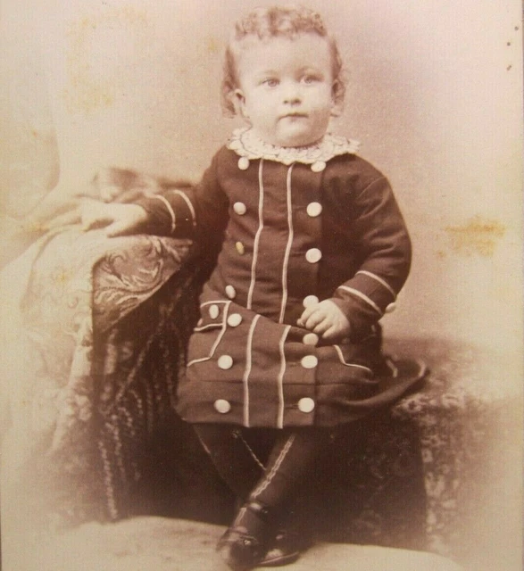 Victorian Antique Cabinet Card Photo of an Infant Baby Child Kid