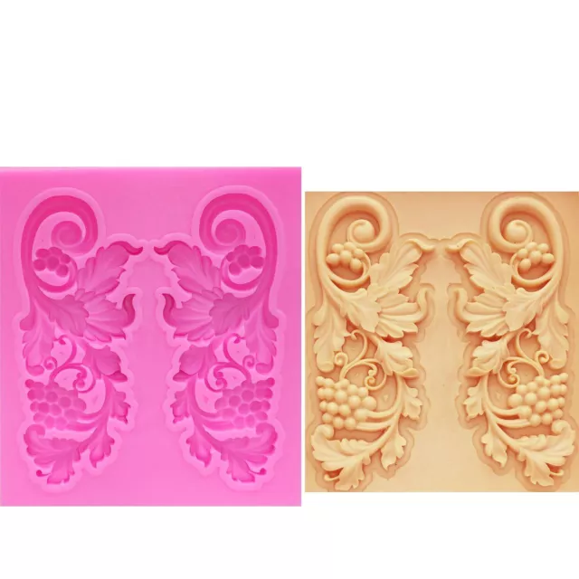 Grape Vine Lace Silicone Mold DIY Fondant Cake Decorating Gumpaste Mould 1PC