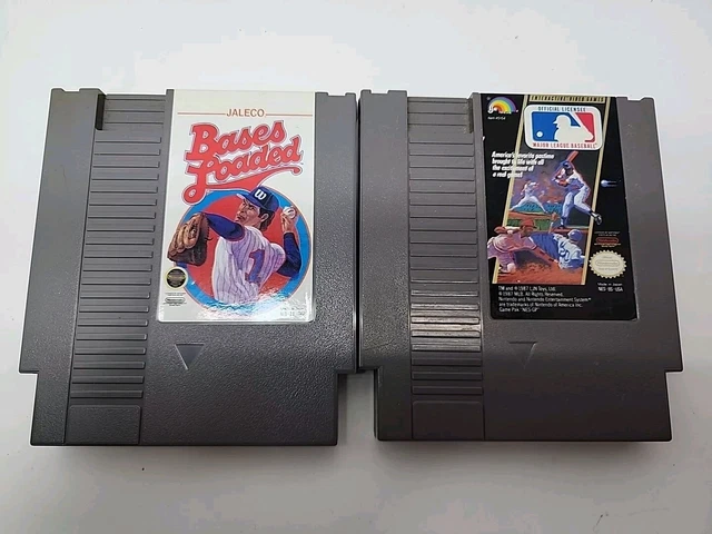 MLB Major League Baseball NES bases loaded 2x vintage Nintendo game cartridges only