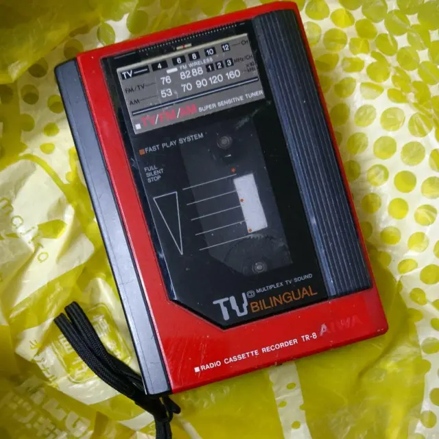 オーディオ機器 その他 AIWA CASSETTE BOY stereo cassette player TR-8 red junk $50.40 