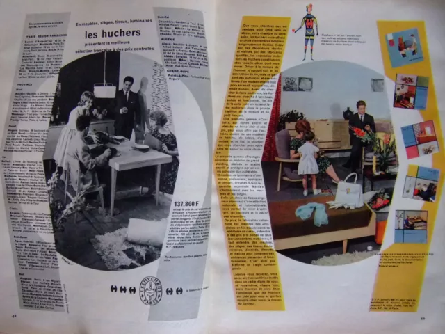 Publicité 1959 Roche Les Huchers Ameublement Tissus Luminaires - Advertising