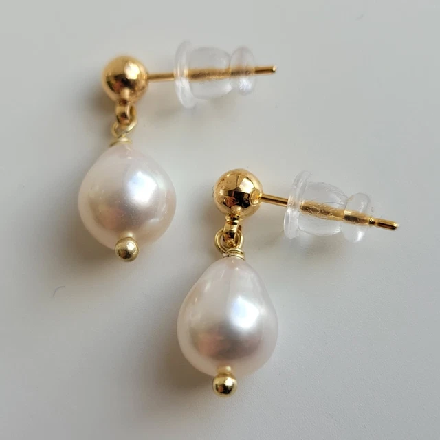 Boucles D'oreilles Argent 925 Et Or 18ct Avec Perles D'eau Douce Roses - Marque ROSEMIMOSA - Neuves Avec étiquette