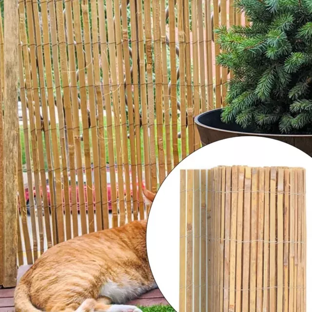 Split Bamboo Slat Fencing Privacy Screening Rolls 4M Wide Natural Garden Outdoor