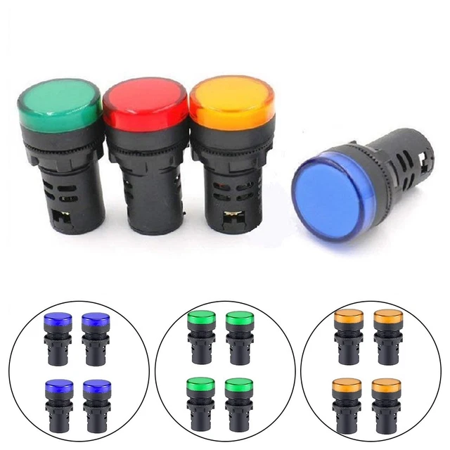 Couleurs assorties 4 pièces 22 mm panneau support trou DEL indicateur de signal