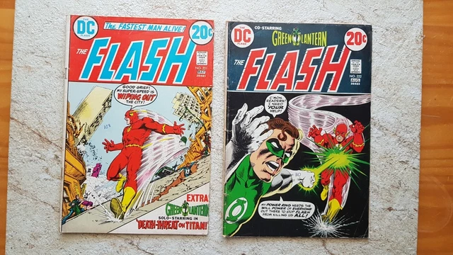 The Flash (Vol 1 1956 DC) x2 #221 #222 1973 Good- Green Lantern
