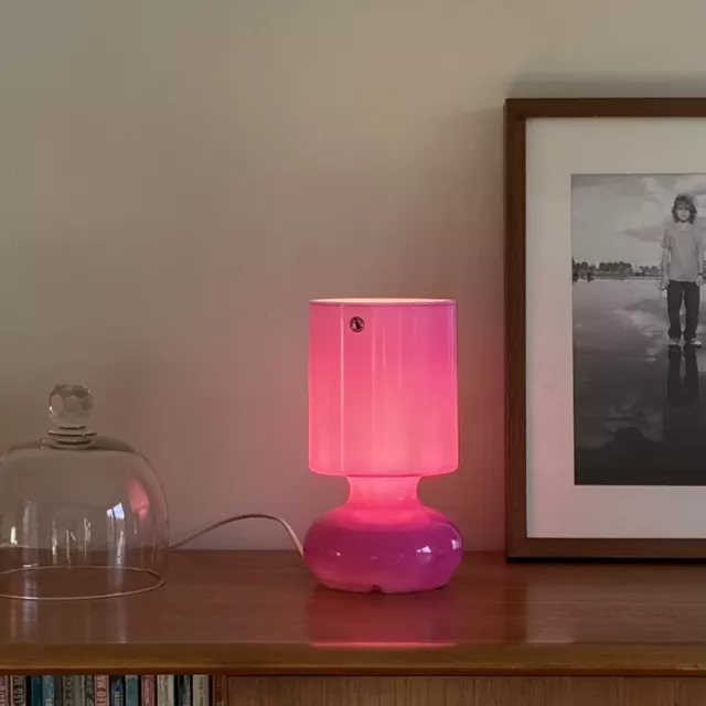 Lampe de table Lykta violette en verre Ikea années 80 vintage  LAMP-7147