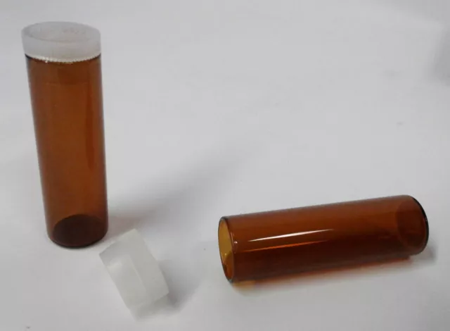 NEW 144 Unbranded 10 ml Brown Glass Bottles Vials Plug Snap Top Plastic Lids