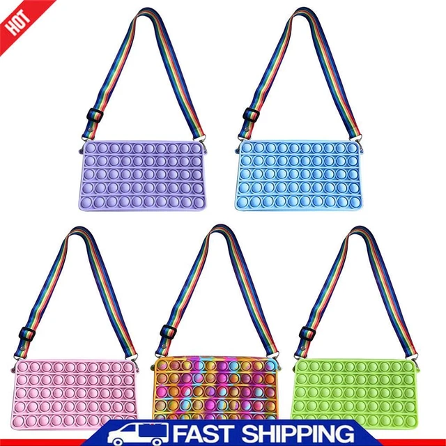 Fashion Silicone Pure Color Bubble Shoulder Crossbody Messenger Bags Family Game