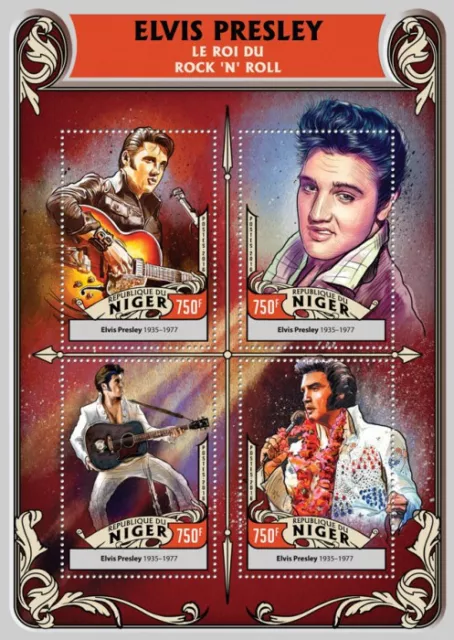 Elvis Presley Stamps Niger 2016 MNH Singers Celebrities Music People 4v M/S