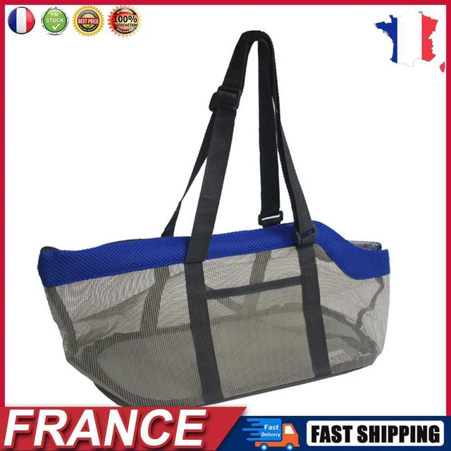 Mesh Shoulder Carrying Transport Bag Pet Cat Dog Carrier Handbag (Blue) fr