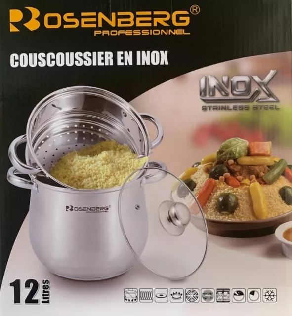 Couscoussier En Inox Rosenberg Tous Feux 12L 2