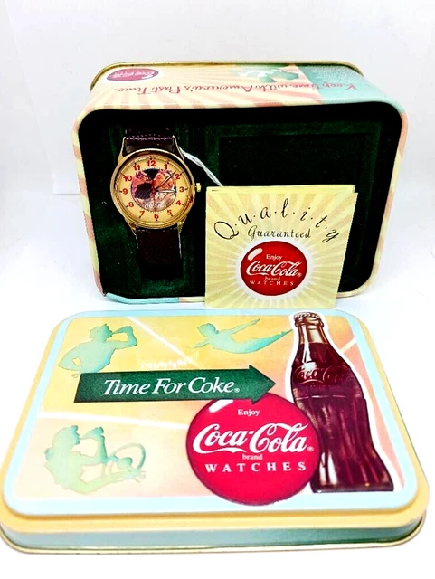 Coca Cola "Time for Coke" Watch in Collectible Tin, 1990s -  New Old Stock!