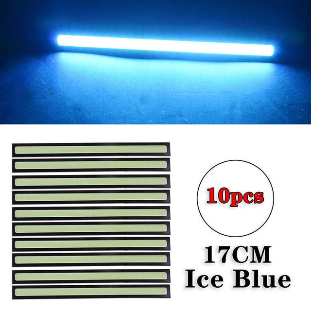 10Pc 12V Led Strip Drl Daytime Running Lights Fog Cob Car Lamp Driving Ice Blue