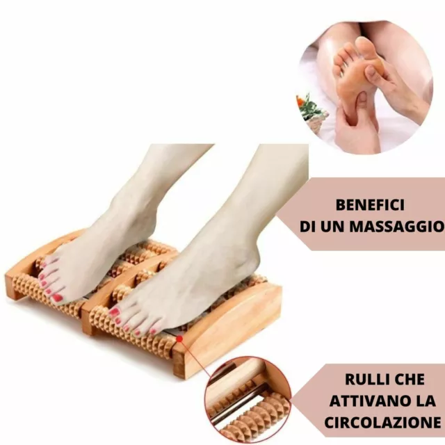 massaggiatore per piedi rullo in legno massaggio plantare riflessologia shiatsu