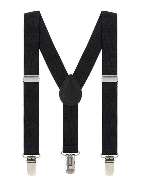 Kids Suspenders for Boys Girls 2-8 Years, 1 Inch Adjustable, Black, Size 26