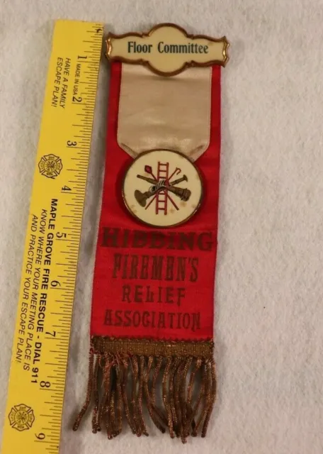 Antique Floor Committee Hibbing Minnesota Fireman`s Relife Association Ribbon