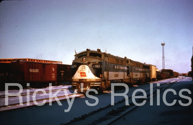 Duplicate Slide WAB 1182A EMD F7A Wabash 1960s Yard Extra