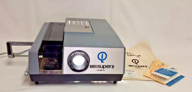 Boots Super QI Slide Projector, Model 11, 2X2 Inch Slides, Boxed w/ Instructions