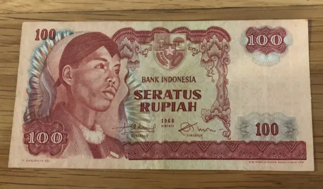 Seratus Rupiah 100 Note 1968 Rare