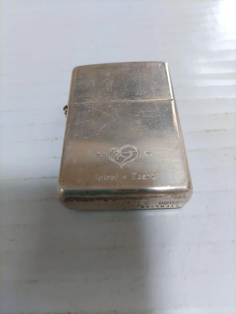 Zippo Sterling Silver Spiral Heart 2000 Used