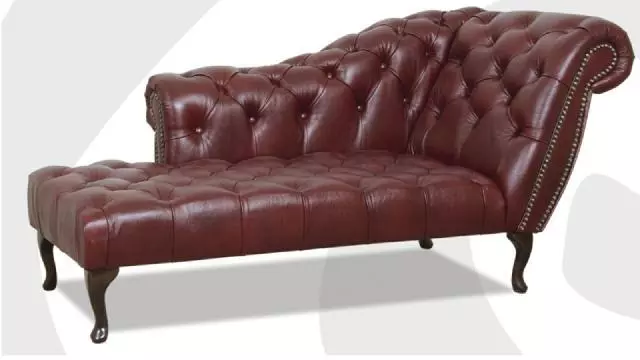 Chaise Lounge Recliner Ottoman Sofa Genuine Leather Relax Chaise Chesterfield