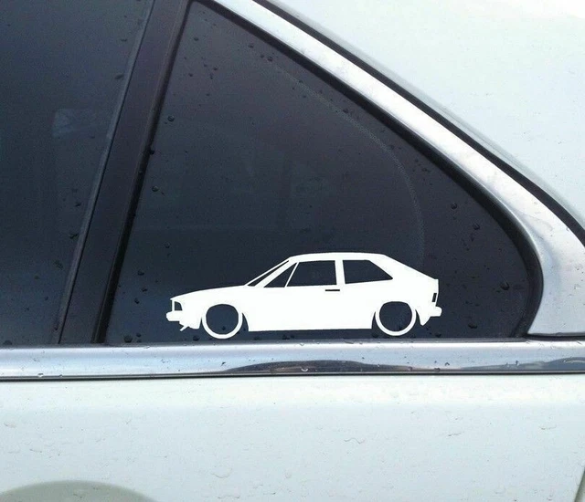2x Lowered car outline stickers - for VW Scirocco Mk1 classic volkswagen L680