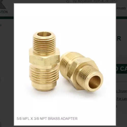 5/8 Mfl X 3/8 Npt Brass Adapter # 48-106