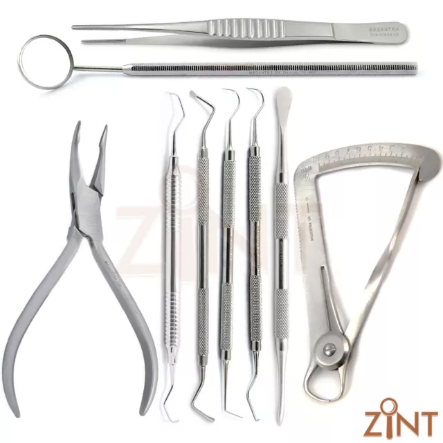 Lot de 9 pinces de base pour implants dentaires chirurgie Curette Iwanson