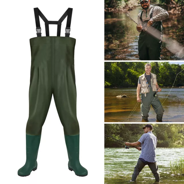 Wathose  alle Fischerhose hohe Haltbar  Profilsohle Anglerhose Teichhose 40-47