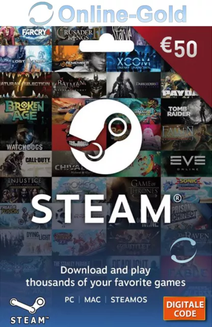 50 EUR Carta regalo Steam Codice digitale - €50 Euro Steam prepagato chiave - IT