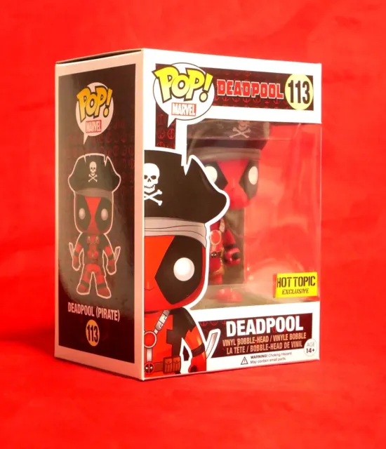 Marvel Funko Pop Deadpool #113 Pirate Hot Topic Exclusive Vinyl Bobble-Head MIB