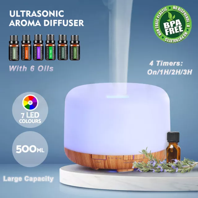 LED Essential Oil Diffuser Aroma Humidifier Ultrasonic Aromatherapy Air Purifier