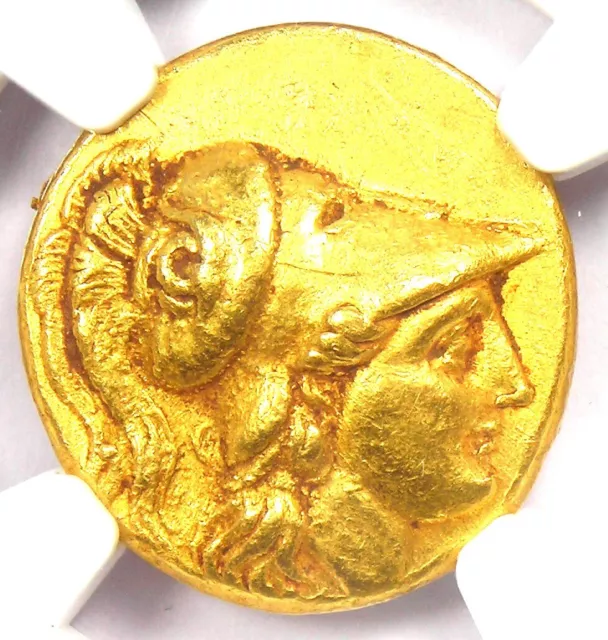 Alexander the Great III AV Stater Gold Ptolemy I Coin 336-323 BC - NGC AU